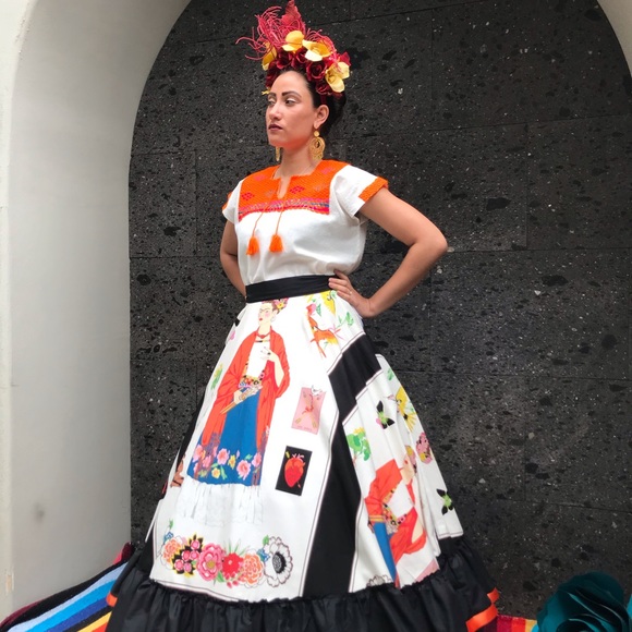 Frida Khalo skirt and blouse one size fit most - Picture 11 of 12